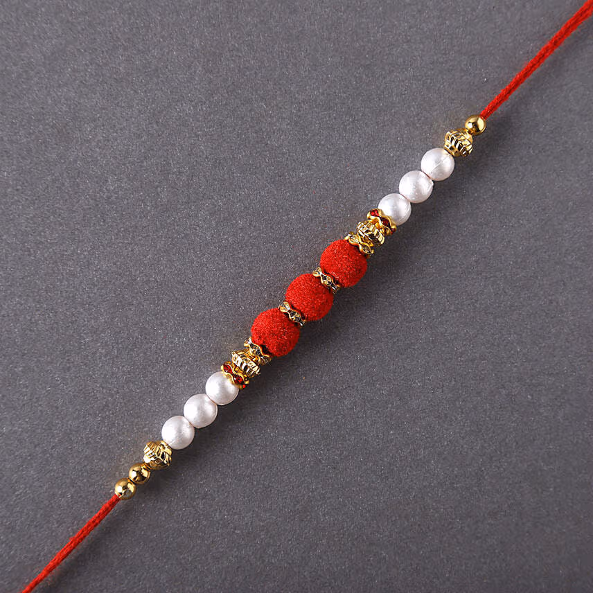 Sneh White Pearl Rakhi & Gulab Jamun