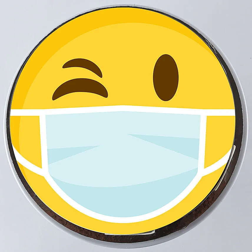 Wink Emoji Mask Chocolate Cake