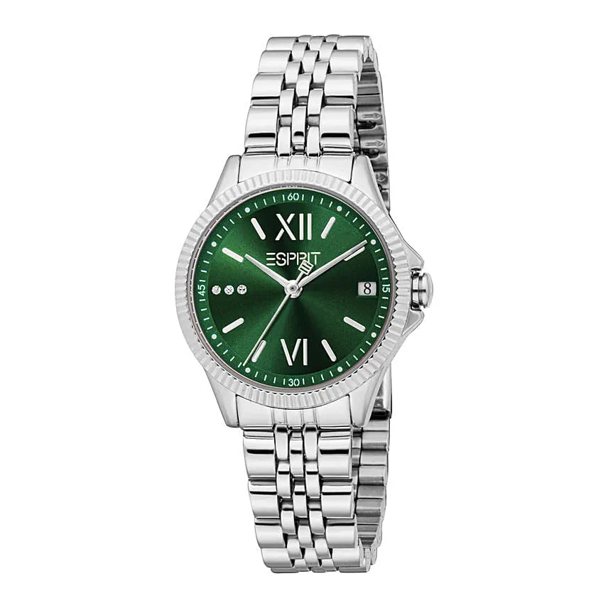 ESPRIT Green Dial Watch with Luxury Floral Arrangement