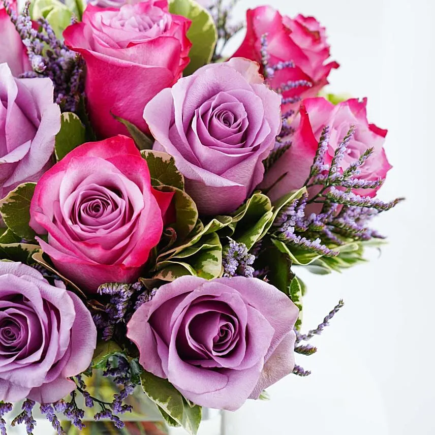 Royal Purple Roses Vase