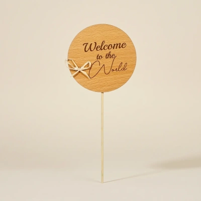 Elegant Get Well Soon Wooden Topper with Arabic Calligraphy