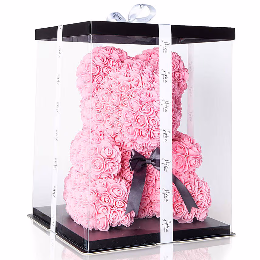 Artificial Roses Teddy Light Pink With Cake For Love