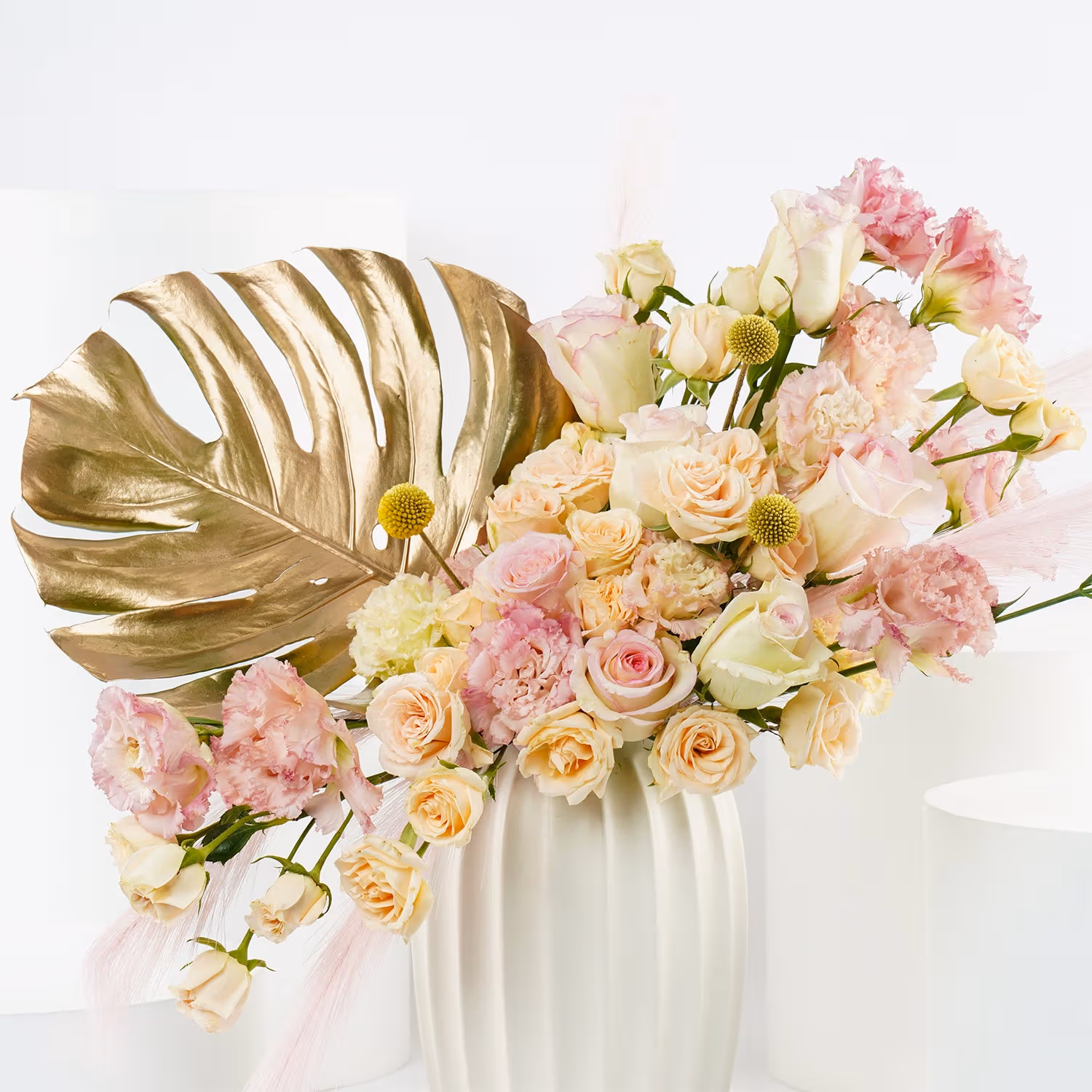 Pink n Peach Flower Ceramic Vase