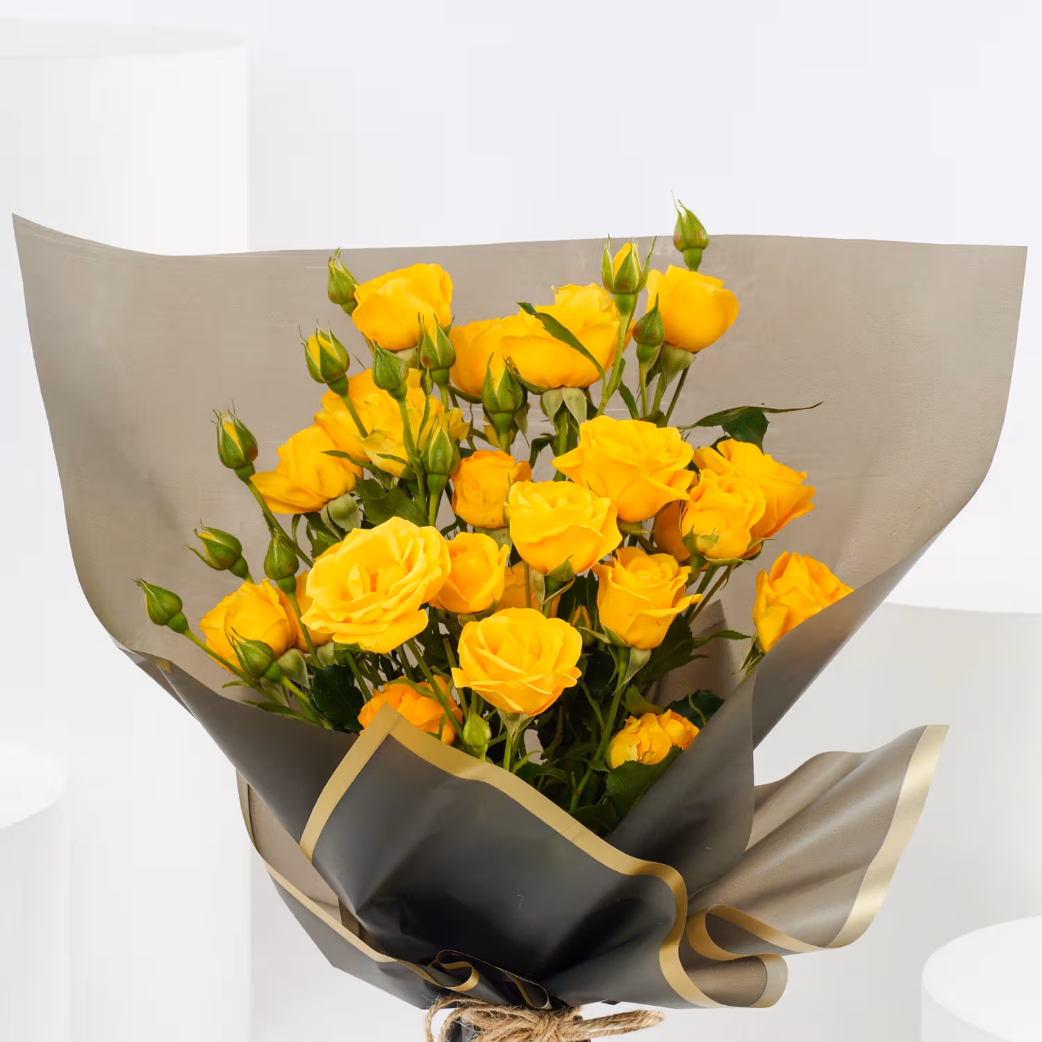 Radiant She Blooms Bouquet - Vibrant Yellow Spray Roses