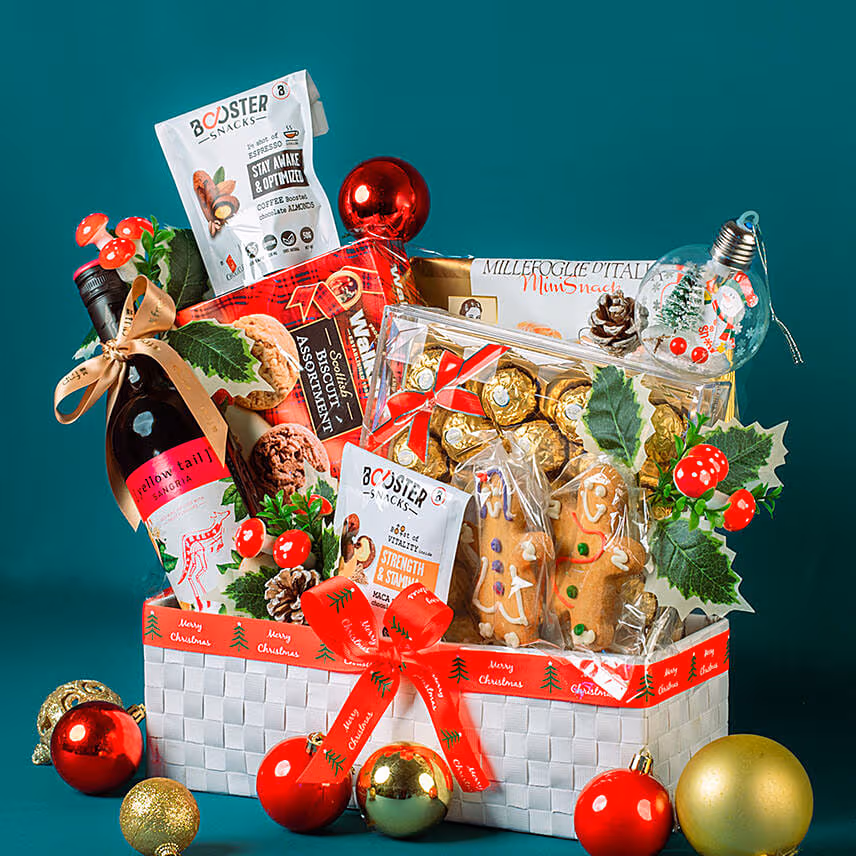 X Mas Munchies N Wine Hamper