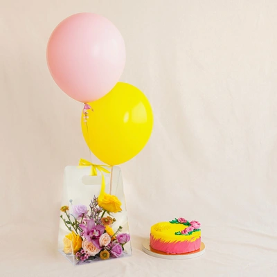Luminous Grace Roses With Cake n Balloons