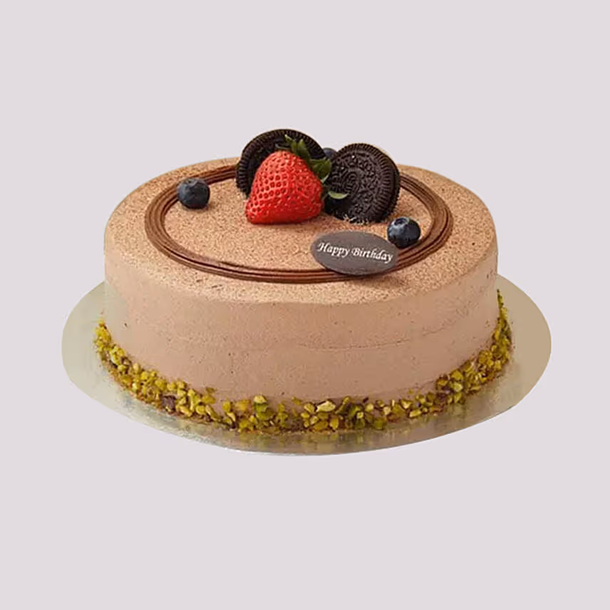 Chocolate Cake and Vivid Floral Vase