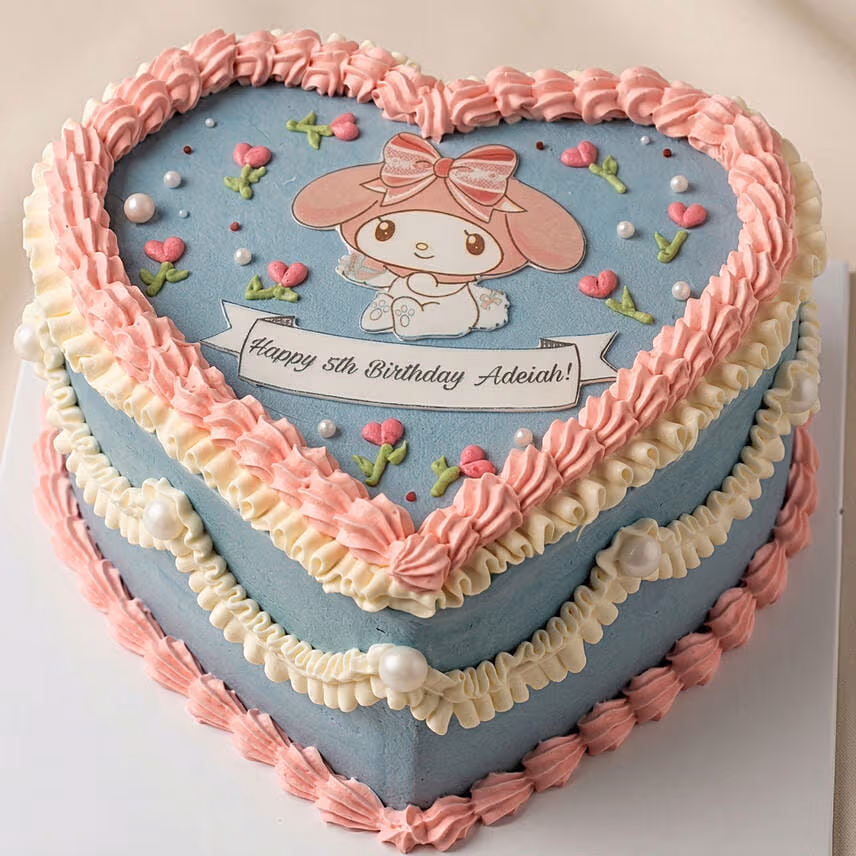 Kuromi Theme Heart Shape Cake