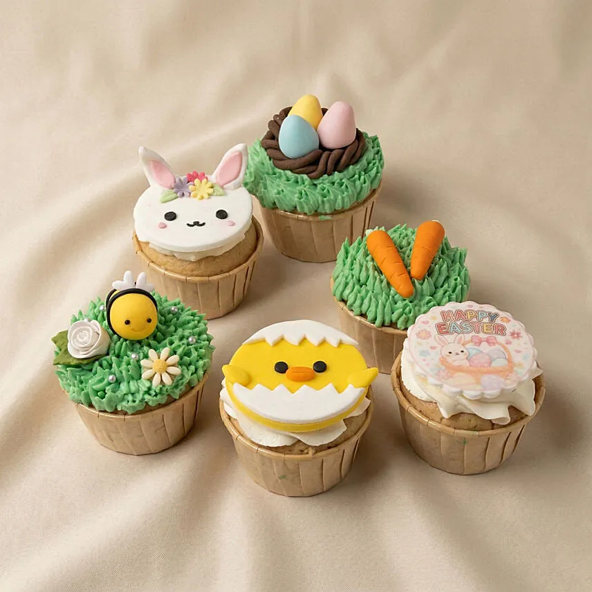 Easter Garden Vanilla Cupcakes Box of 6