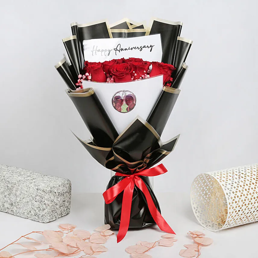 Anniversary Roses of Love Bouquet with Cake