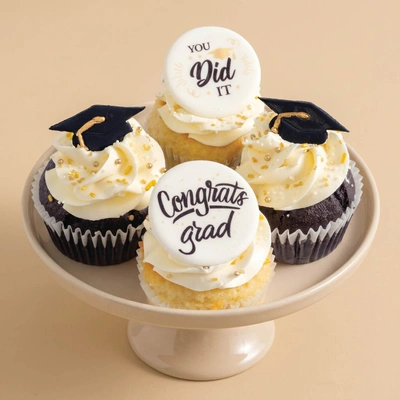 Congrats Grad Cupcakes 4 Pcs
