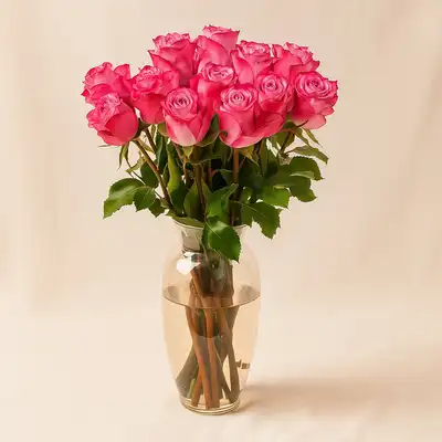 Purple Rose Charming Vase - Flowers