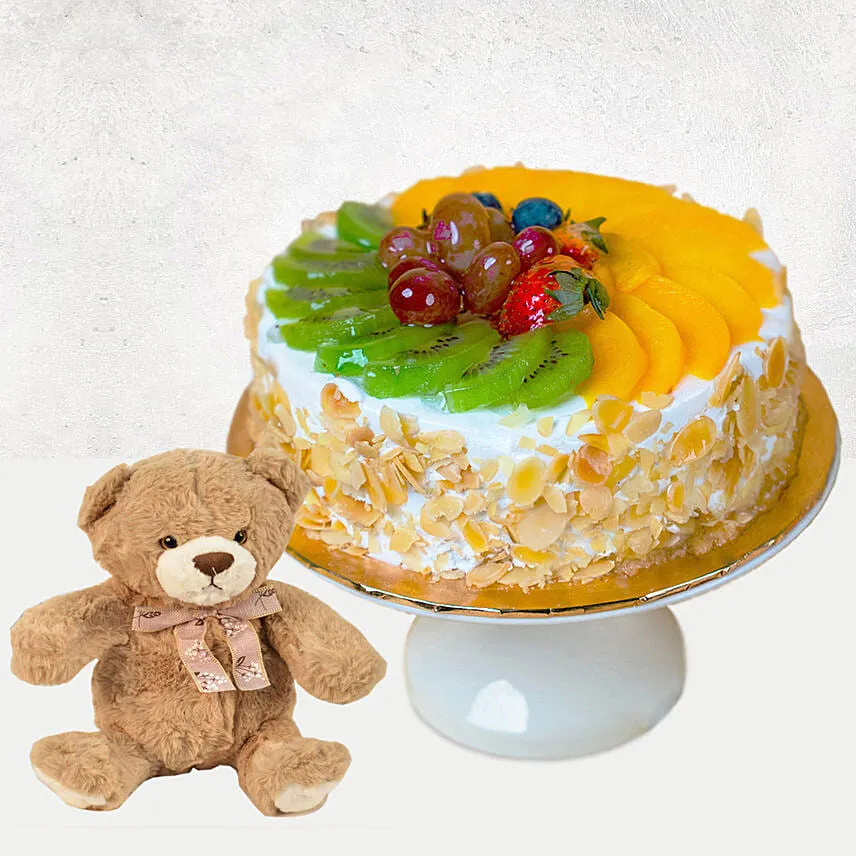 Fruit Cake With Teddy Bear
