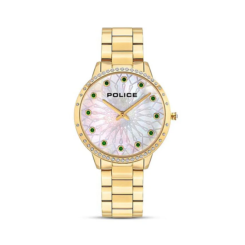 Police Watch Gold  And Floral For Her