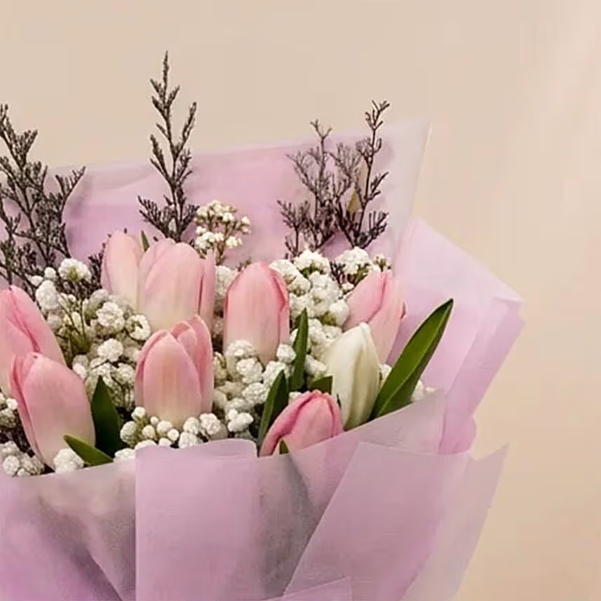 Elegant Tulips Bouquet for Mom