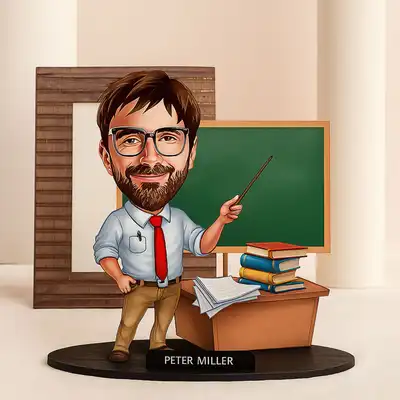 Personalized Male Teacher Caricature