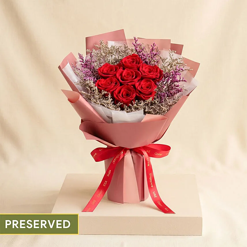 Classic Eternity Preserved Red Roses Bouquet