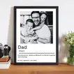 هدية عيد الأب - إطار صورة مخصصة باللون الأبيض والأسود