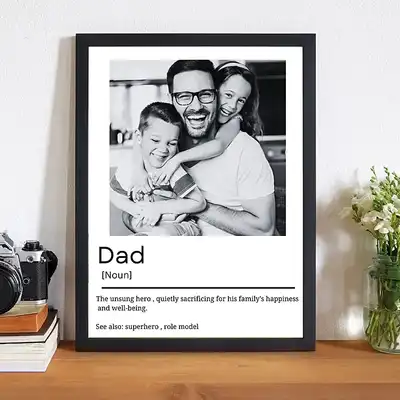 Father's Day Gift - Black and White Custom Photo Frame