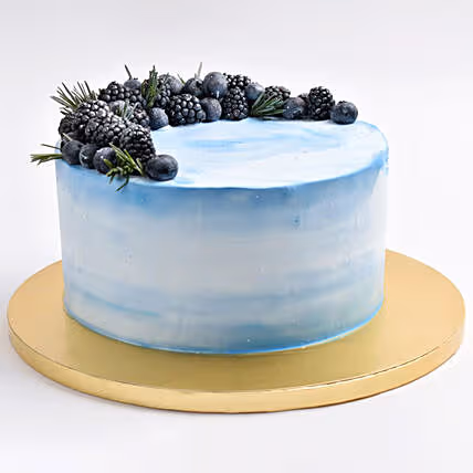 Deliciously Elegant Sky Blueberry Vanilla Cake