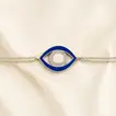 Elegant Blue Eye Guardian Necklace Set with Luxurious Purple Roses Arrangement