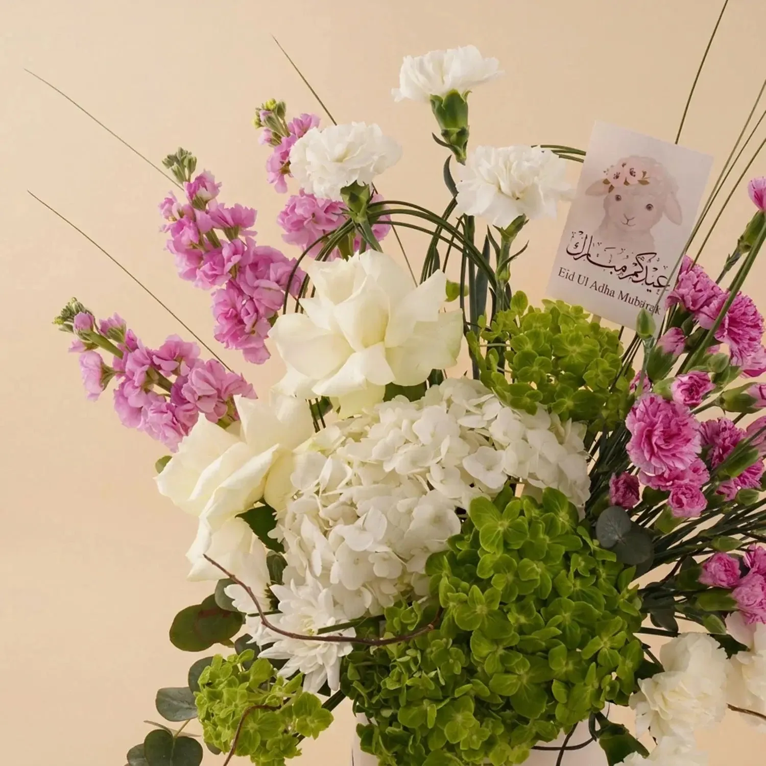 Elegant Blush Meadow Bouquet with Hydrangeas & Carnations
