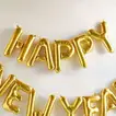 مجموعة بالونات حروف عيد رأس السنة الذهبية الأنيقة
