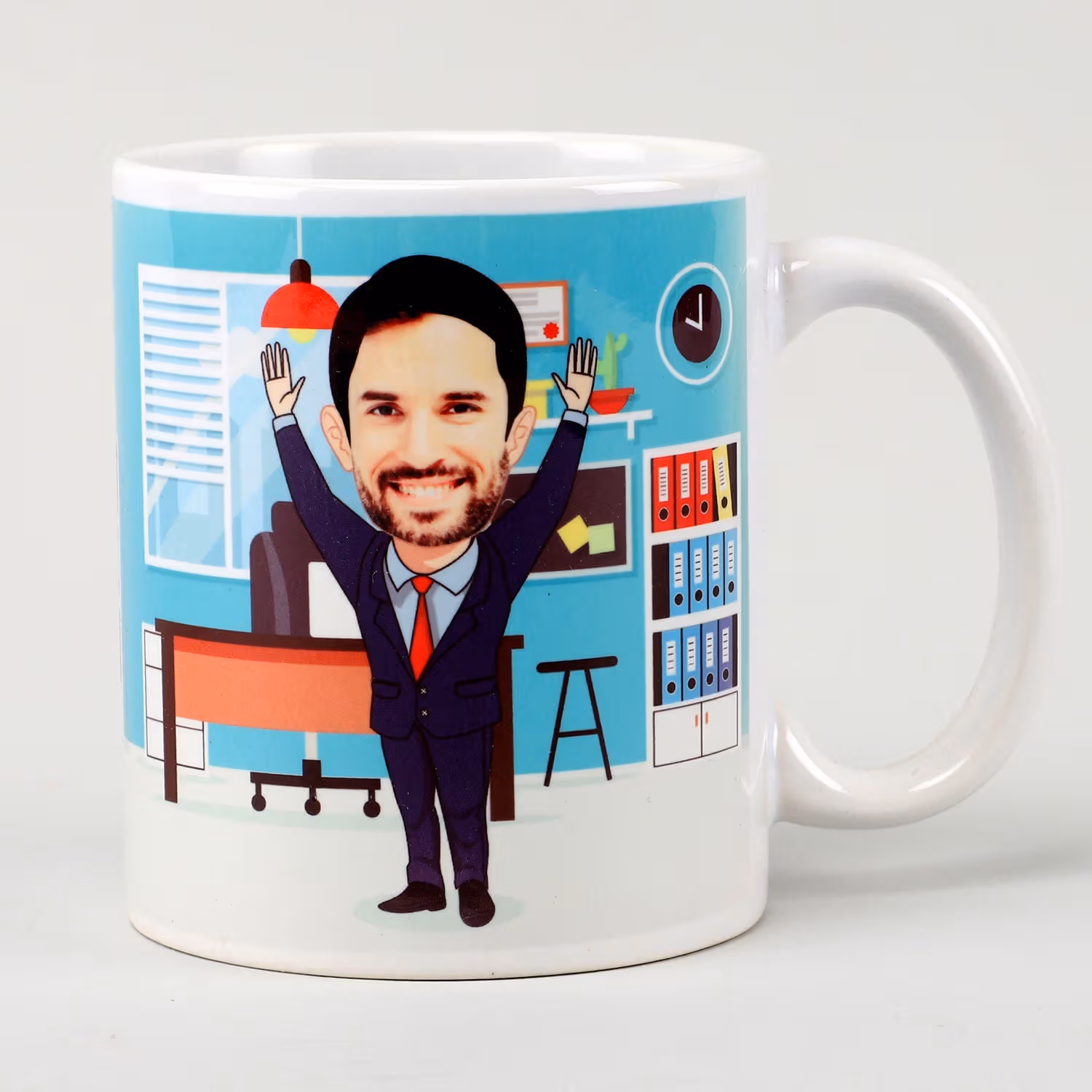 Customizable Office Caricature Mug for Men - Unique Personalized Gift