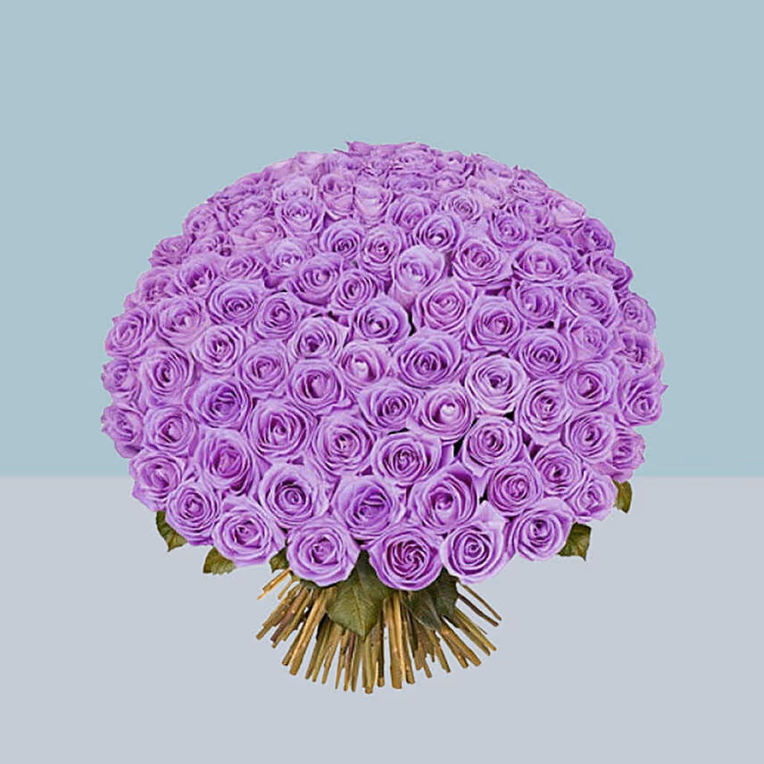 99 Purple Roses Bouquet For Valentine