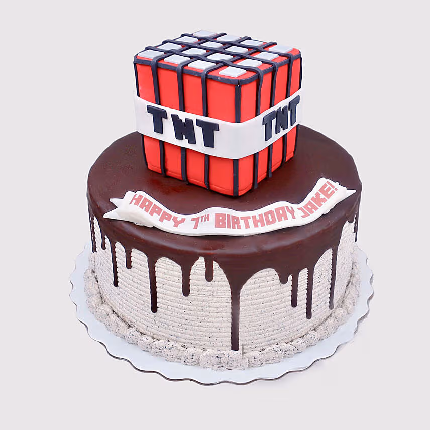 Minecraft Tnt Birthday Black Forest Cake
