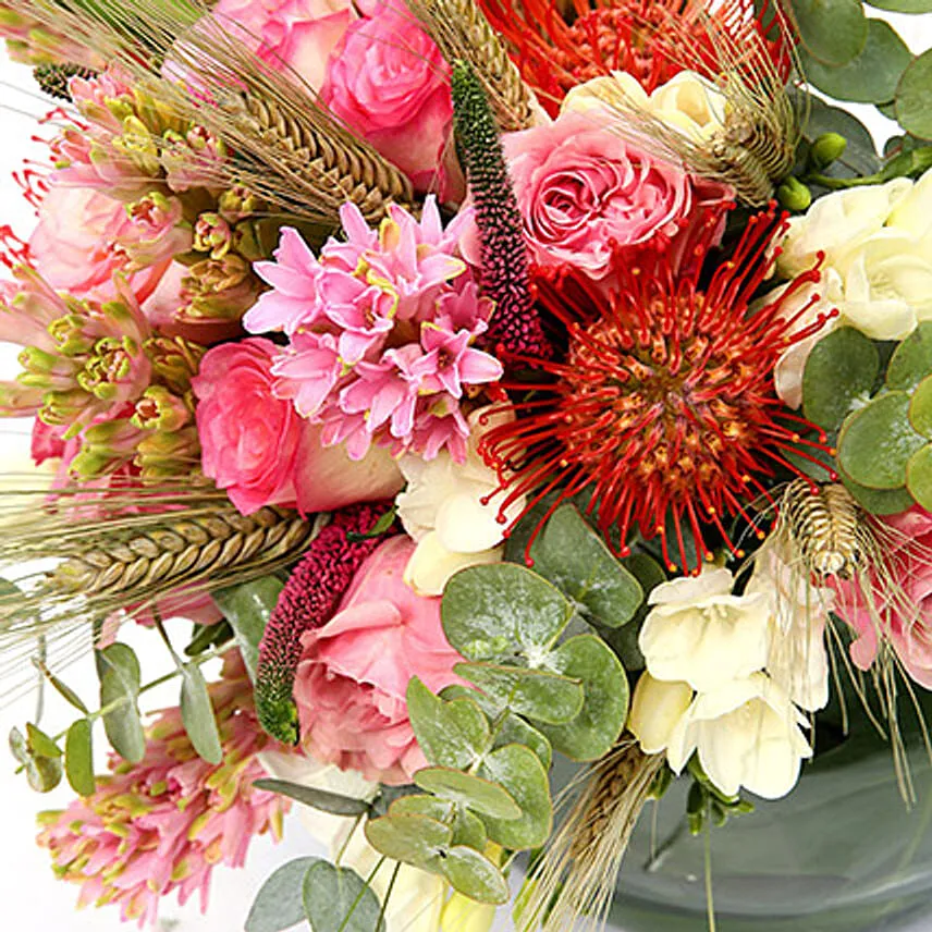 Mixed Roses and Hyacinth Vivid Flowers