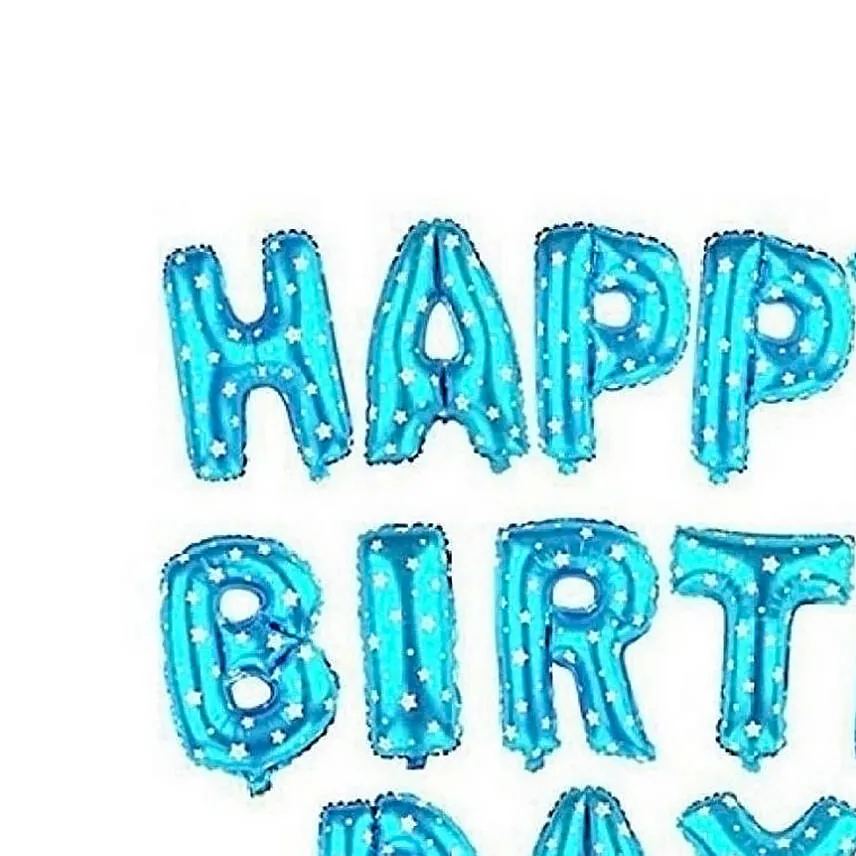 Happy Birthday Letter Blue Balloons