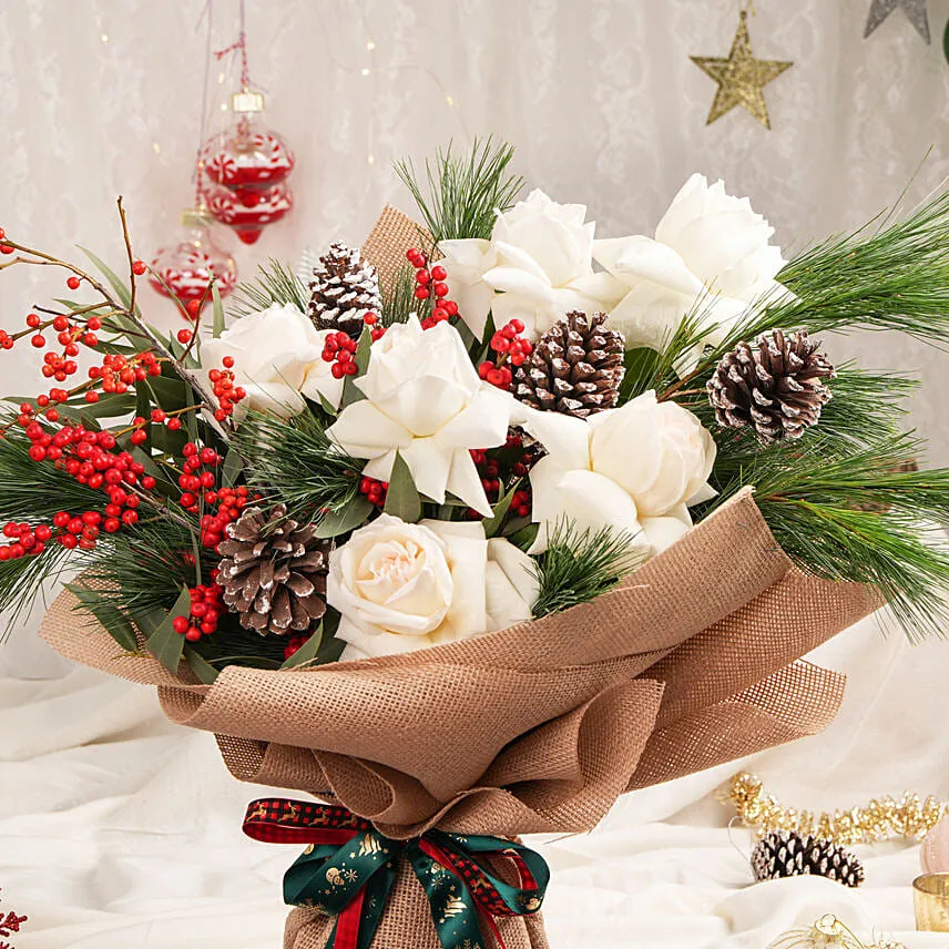 Happy Holidays Ohara Roses Bouquet