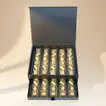 Opera Patisserie Chocolate Delight Duo Box with Elegant White Floral Arrangement