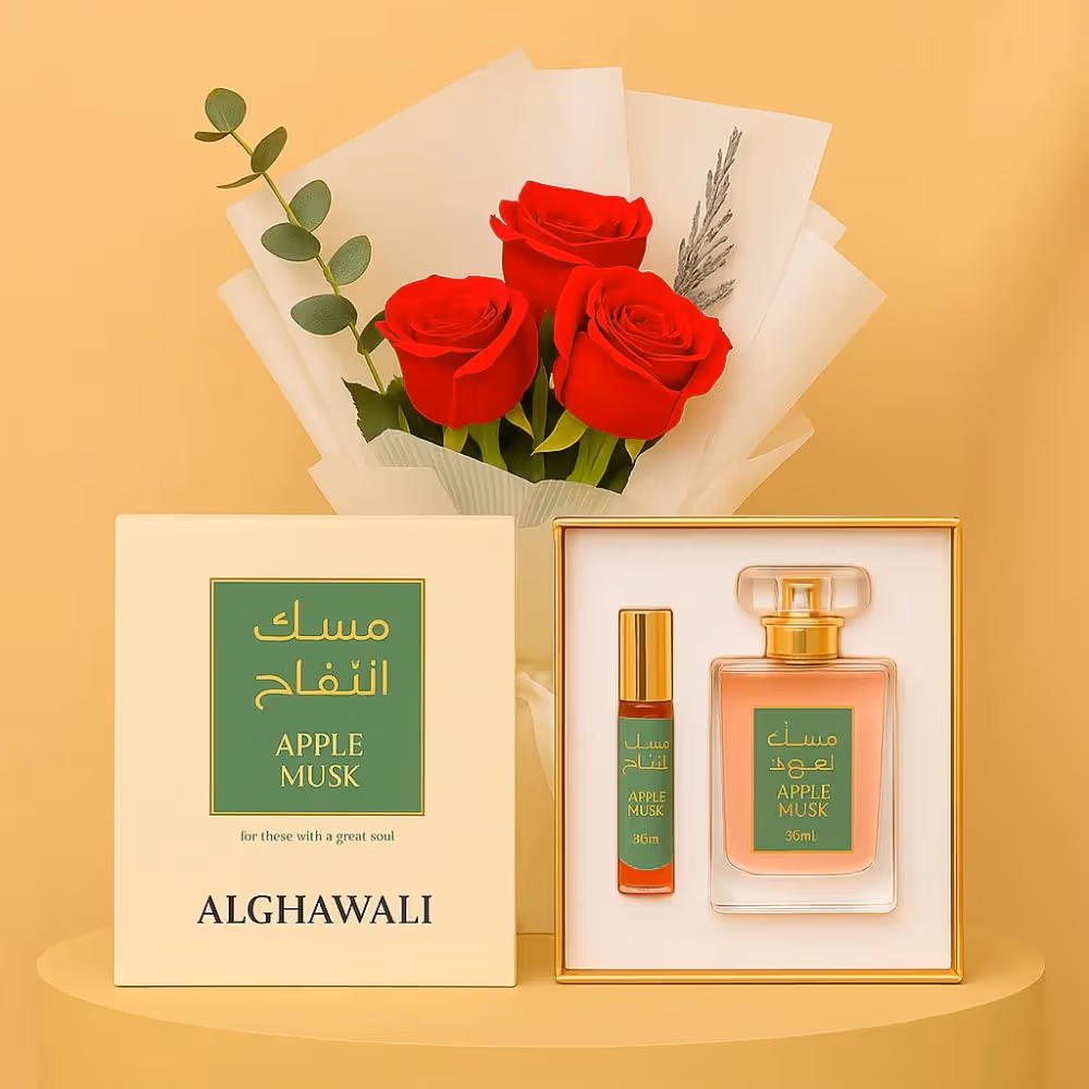 Luxurious Rose Bouquet with Alghawaly - Apple Musk