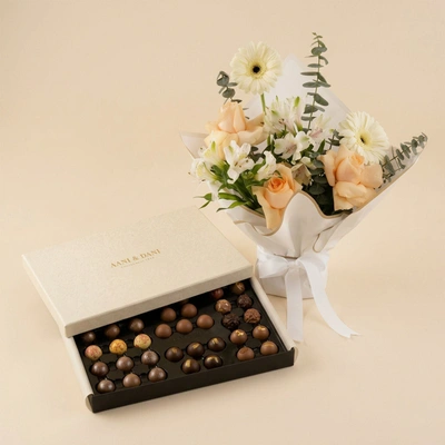 AANI & DANI Chocolates with Rose & Gerbera Bouquet