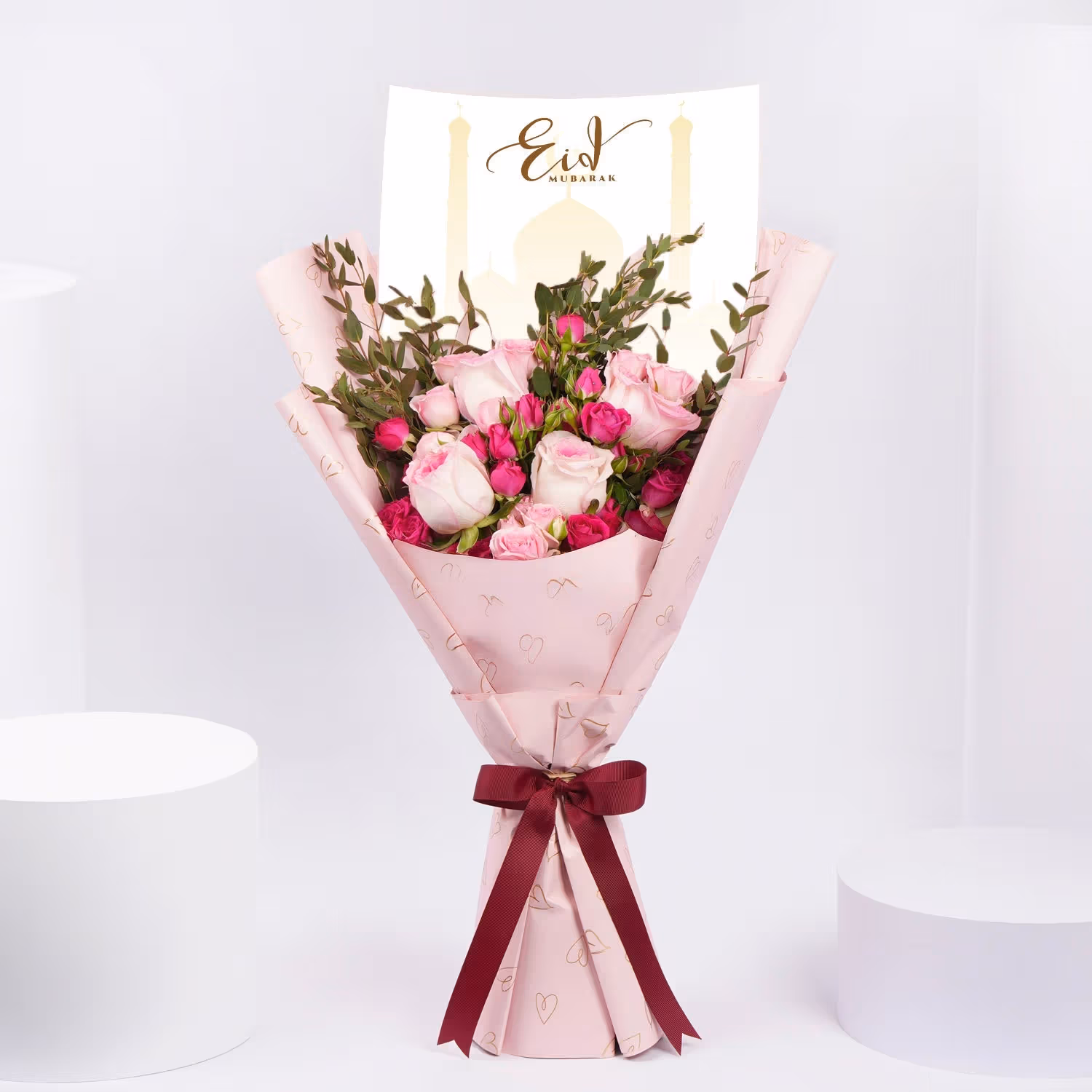 Exquisite Pink Roses Bouquet for Eid Mubarak Celebration