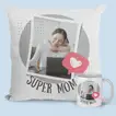 Super Mom Gift Combo: Cushion Cover and Mug Set