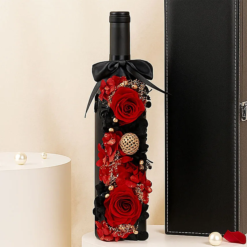 Preserved Roses Arrangement in a Bottle