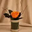 Amber Eternity Rose in Elegant Glass Vase - Timeless Beauty