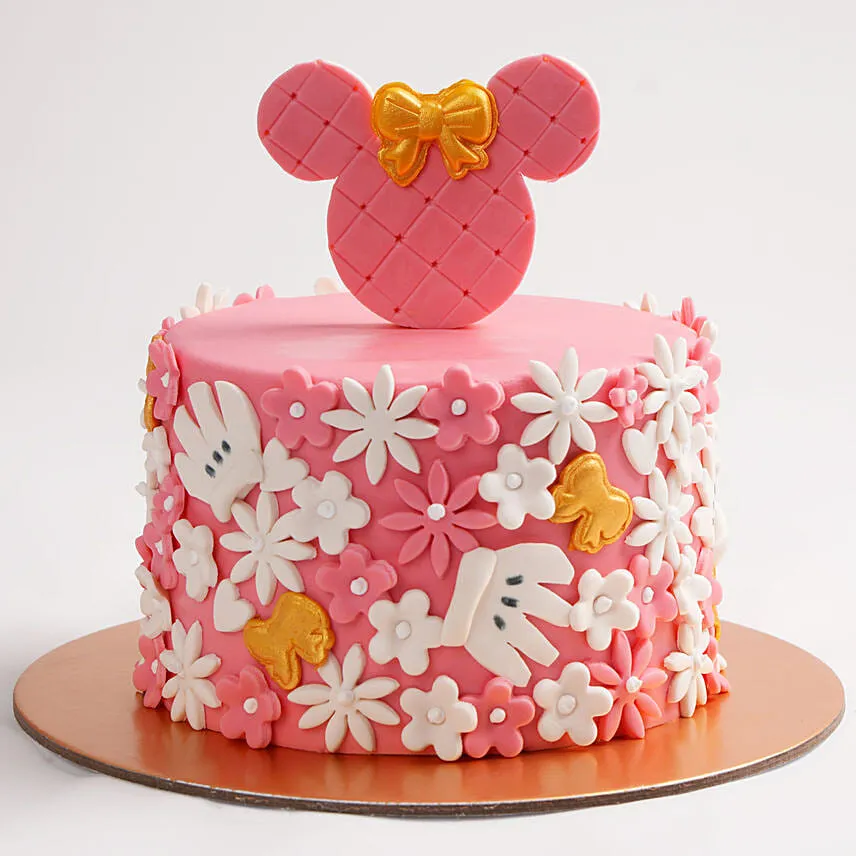 Cute Minnie Mouse First Birthday Cake