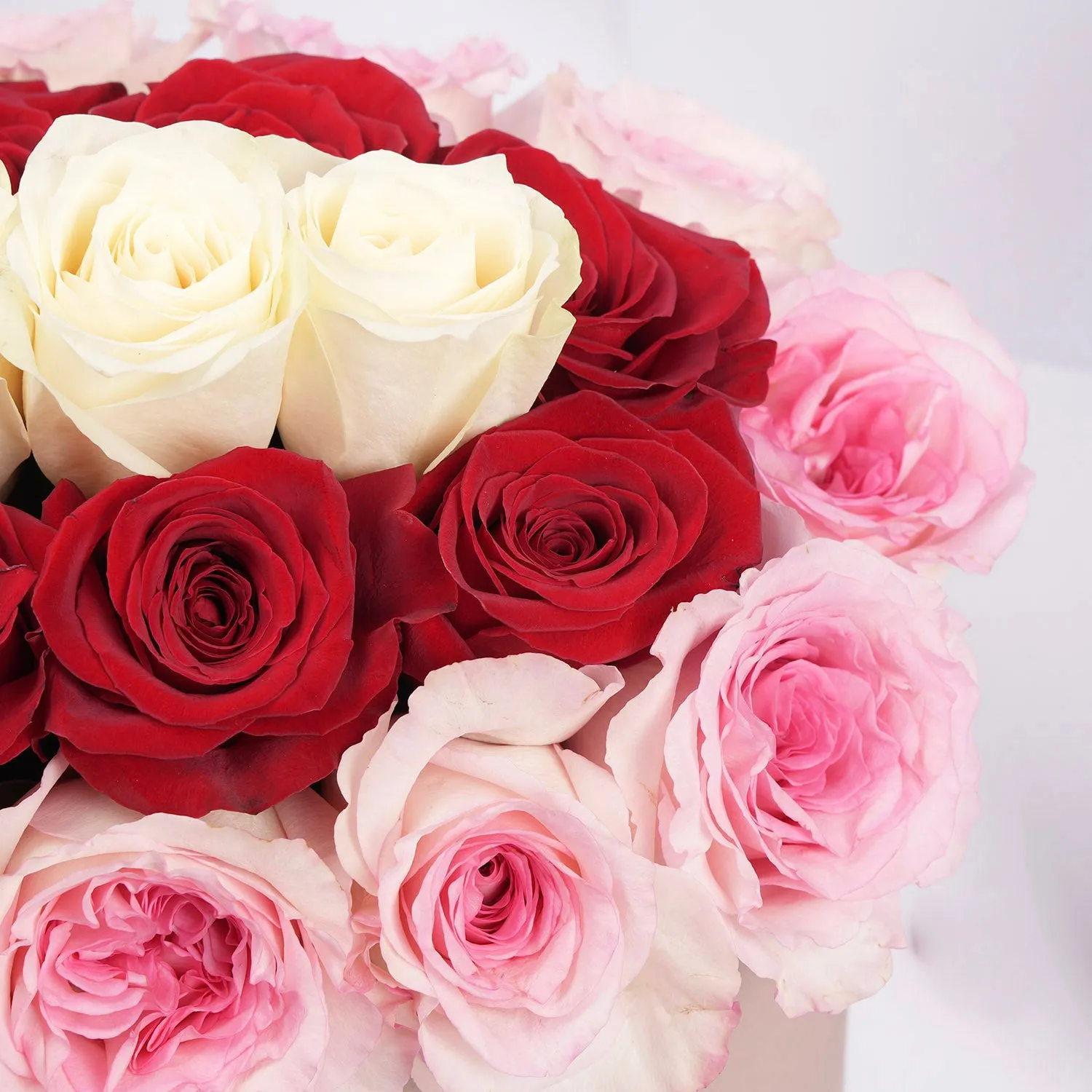Sweet Valentine Trio - Luxurious 35 Roses in a Pink Oval Box