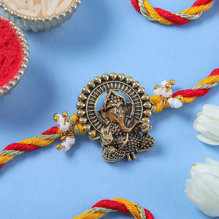 Luxe Ganesha Blessings Rakhi with Almonds