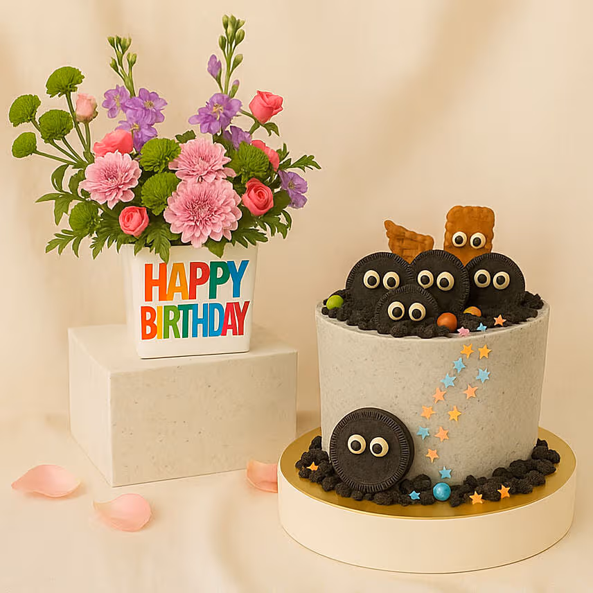 Birthday Flower with Oreo Cake