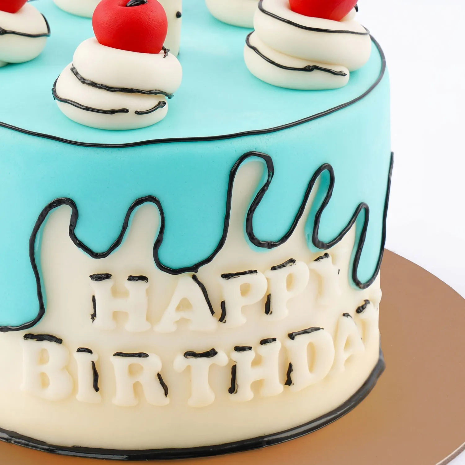 Whimsical Wave Chocolate Cake with Delightful Decorations
