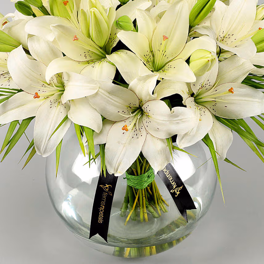 Lilies Happiness Arrangement With Ferrero Rocher