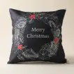 Festive Merry Christmas Decorative Cushion - Joyful Holiday Greetings