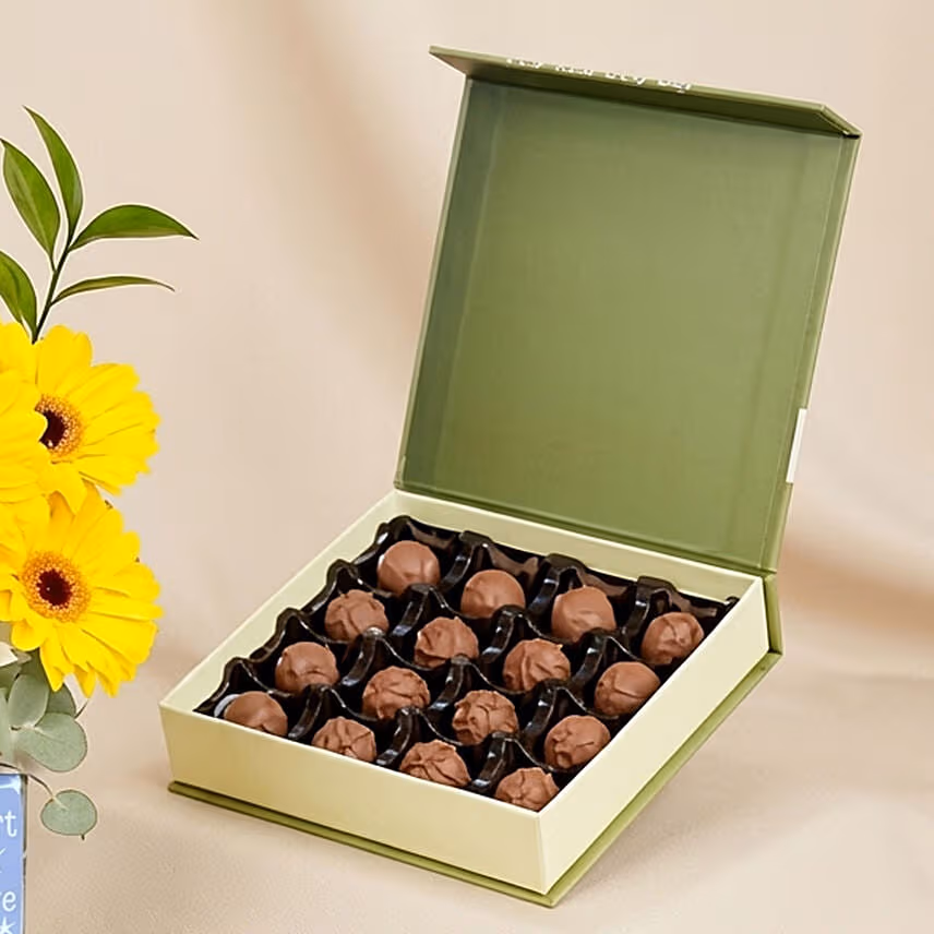 Nurses Day Flower Vase and Truffles Bundle
