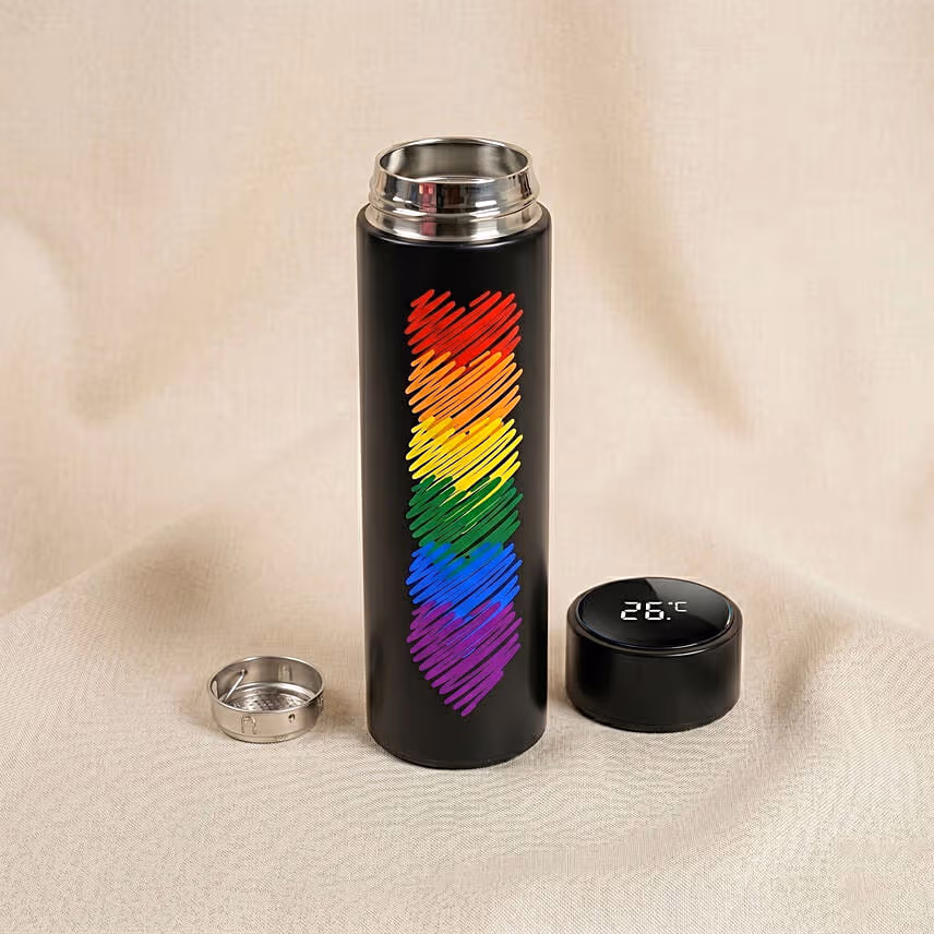 Rainbow Hearts Temperature Bottle Gift