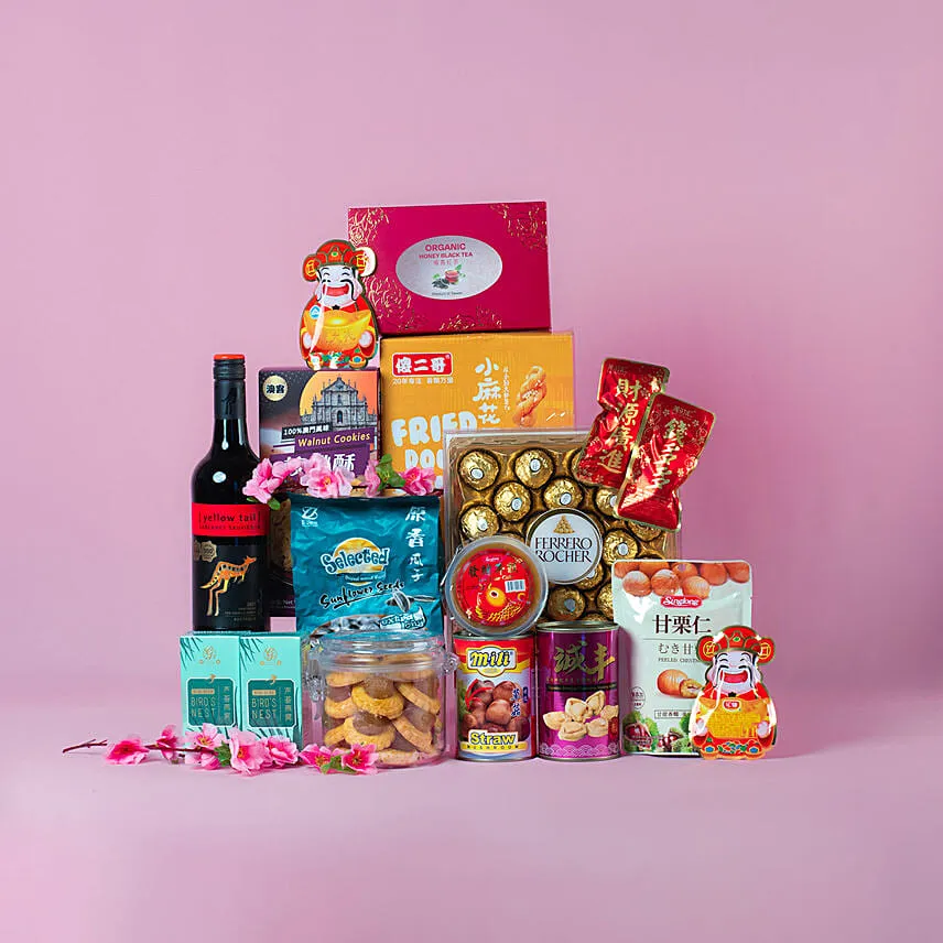 Festive Wishes Leather Gift Basket